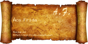 Ács Frida névjegykártya